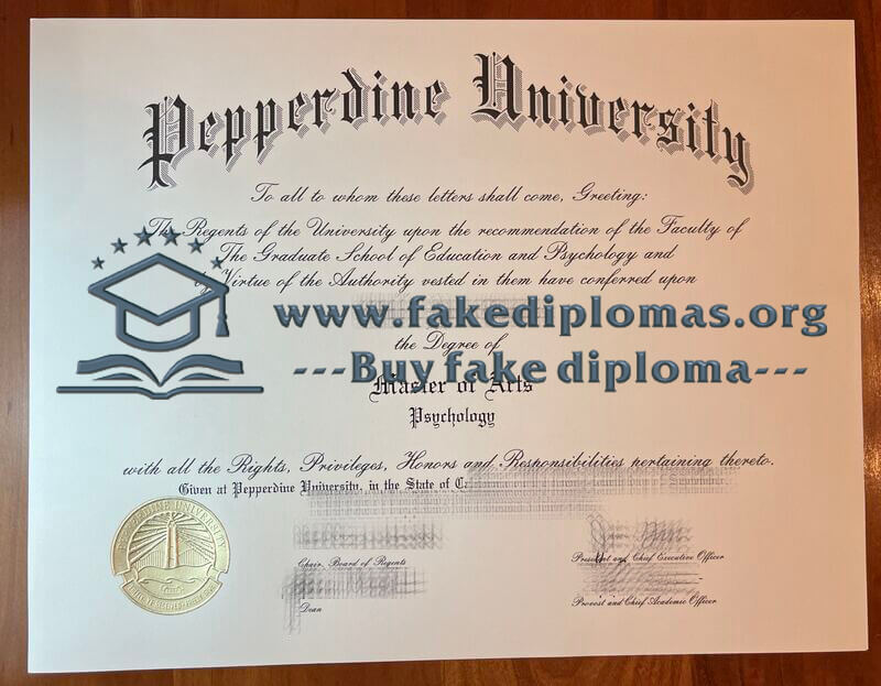 Buy Pepperdine University fake diploma, Fake Pepperdine University degree.