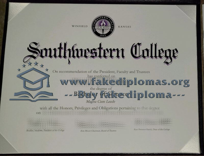 Buy Southwestern College fake diploma, Fake Southwestern College certificate.