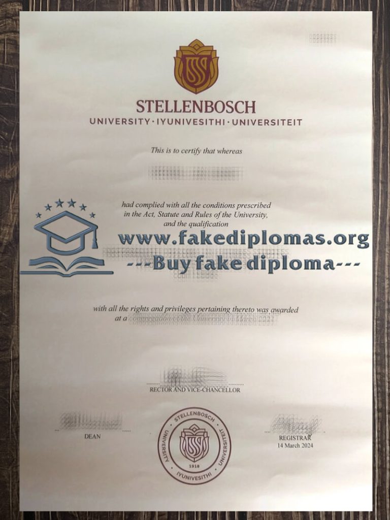 Buy Stellenbosch University fake diploma, Fake SU degree.