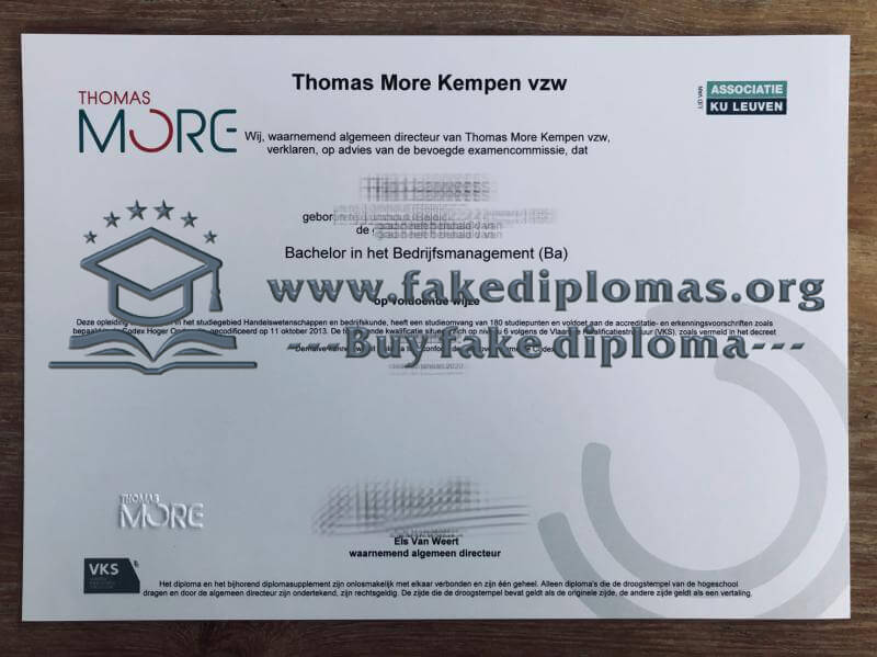 Buy Thomas More Hogeschool fake diploma, Fake Thomas More Hogeschool degree.