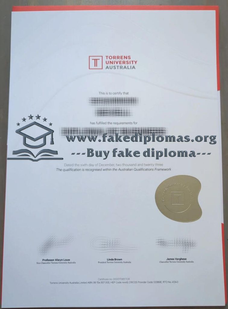 Buy Torrens University Australia fake diploma.