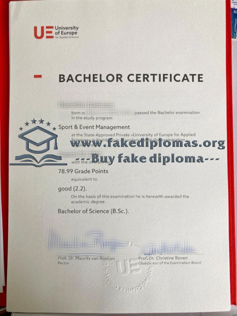 Buy University of Europe for Applied Sciences fake diploma, Fake UE degree.