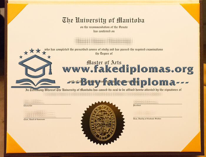 Buy University of Manitoba fake diploma, Fake UM certificate.