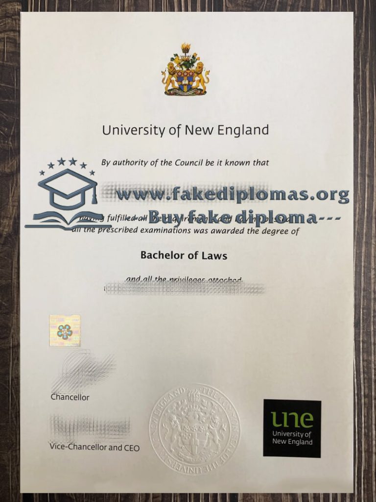 Buy University of New England fake diploma, Fake UNE degree.