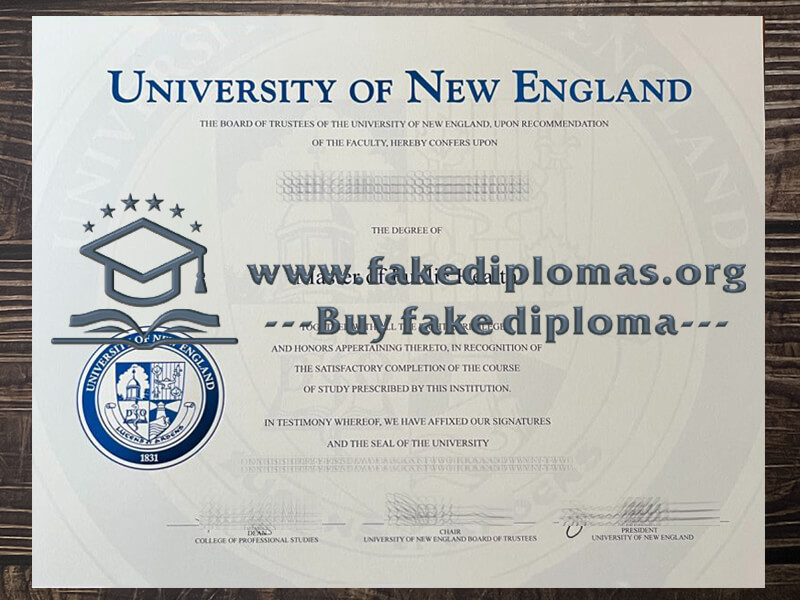 Buy University of New England fake diploma, Fake UNE degree.