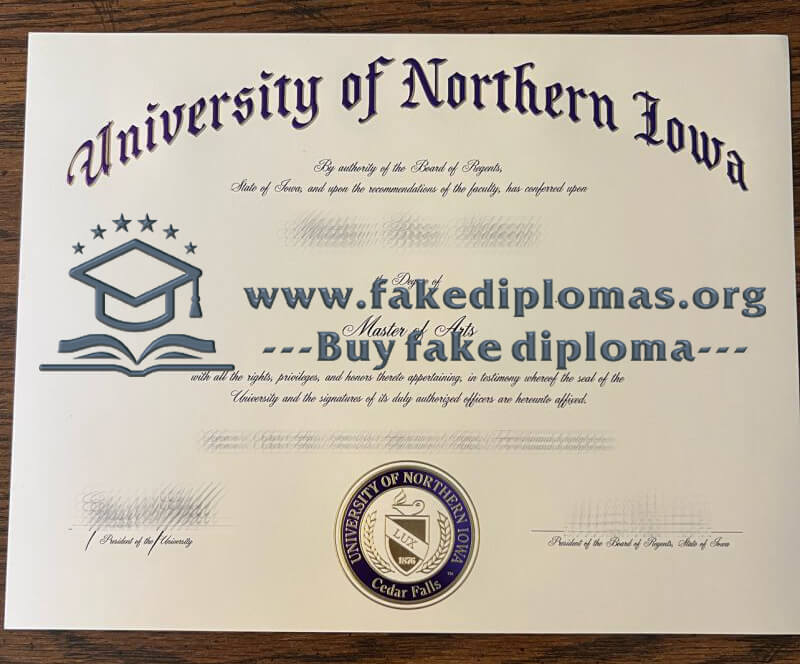 Buy University of Northern Iowa fake diploma, Fake UNI certificate.