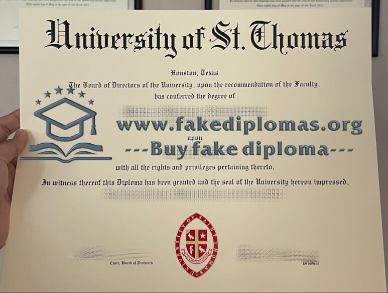 Buy University of St Thomas fake diploma, Fake University of St Thomas certificate.