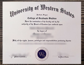 Process of University of Western States diploma.