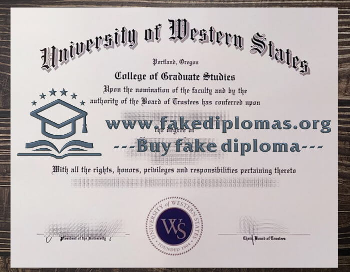 Buy University of Western States fake diploma, Fake UWS degree.