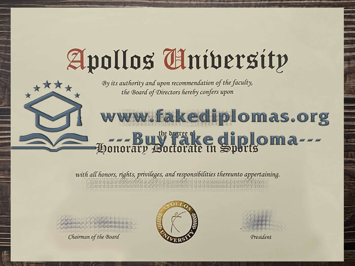 Buy Apollos University fake diploma, Fake Apollos University degree.