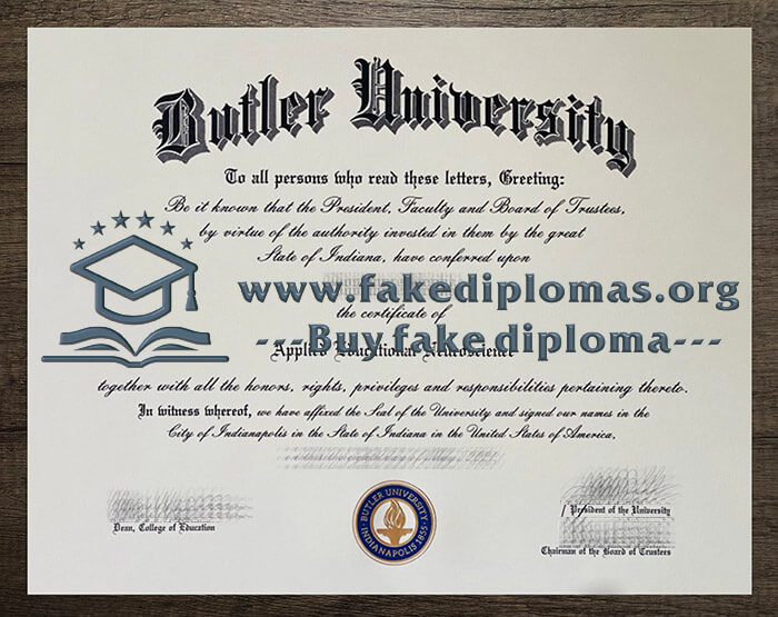 Buy a Butler University fake diploma, Fake Butler University certificate.