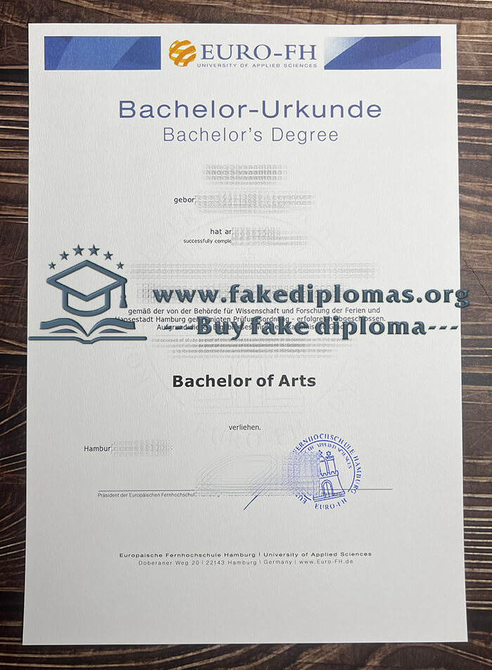 Buy EURO-FH University of Applied Sciences fake degree.