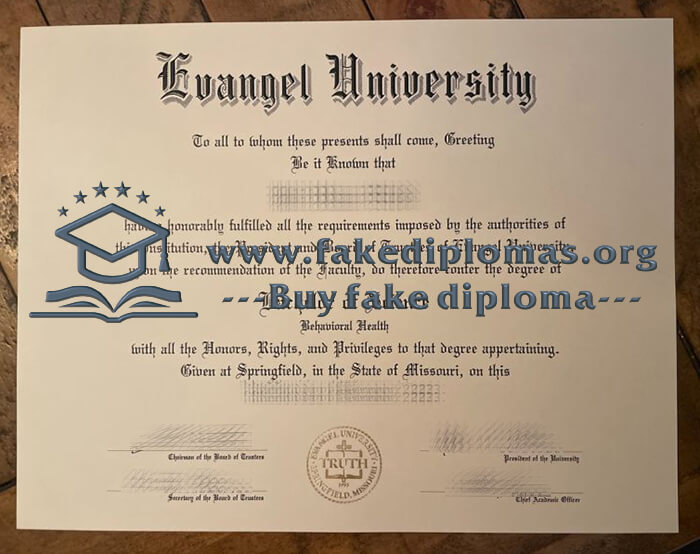 Buy Evangel University fake diploma, Fake Evangel University degree.