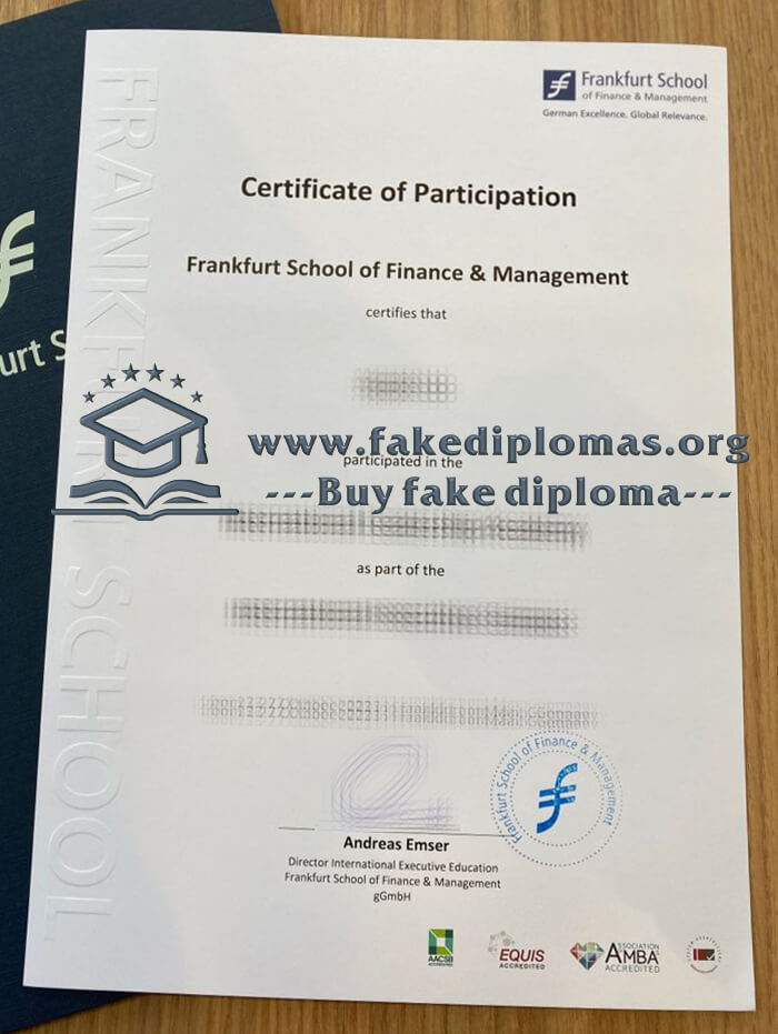 Buy Frankfurt School of Finance & Management fake diploma.