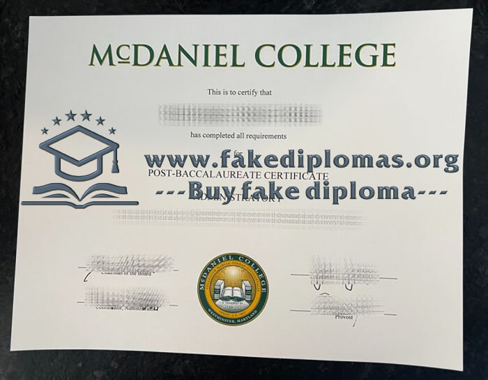 Buy McDaniel College fake diploma, Fake McDaniel College degree.