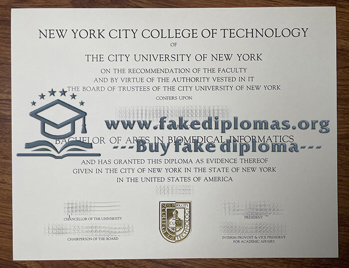 Buy New York City College of Technology fake diploma.