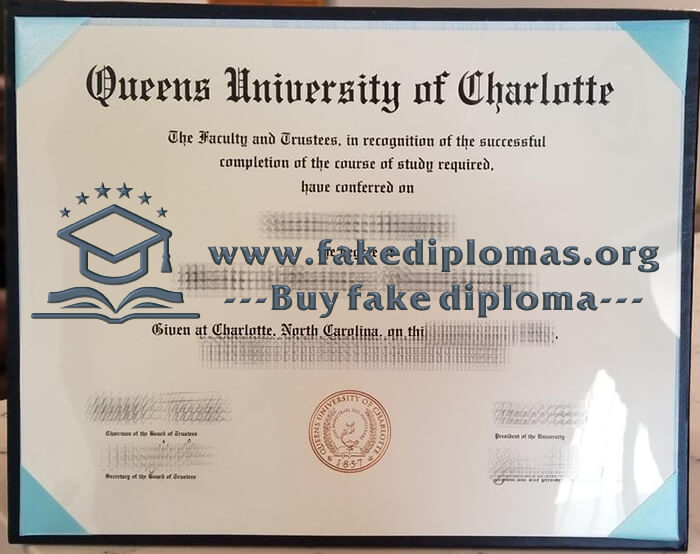 Buy Queens University of Charlotte fake diploma.