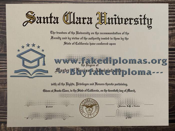 Buy Santa Clara University fake diploma, Fake Santa Clara University certificate.