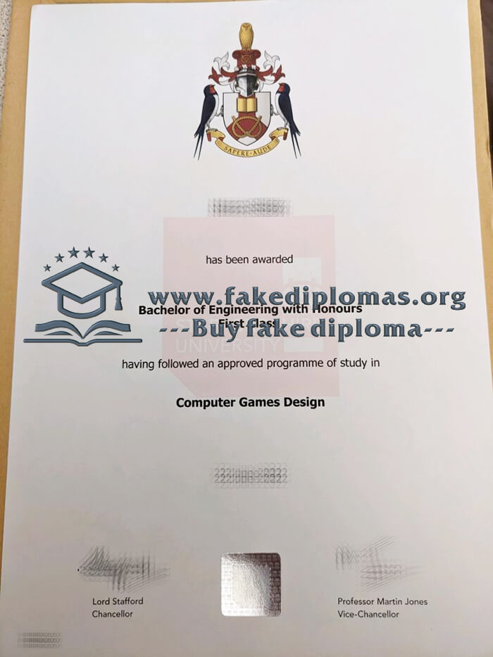 Buy Staffordshire University fake diploma, Fake Staffordshire University degree.