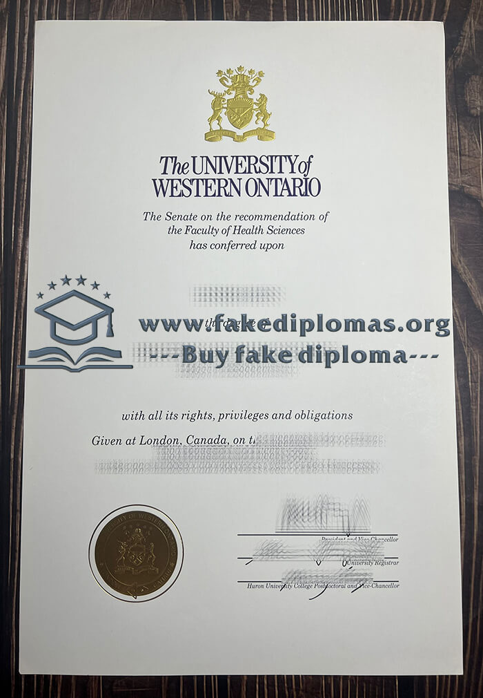 Buy University of Western Ontario fake diploma, Fake UWO degree.