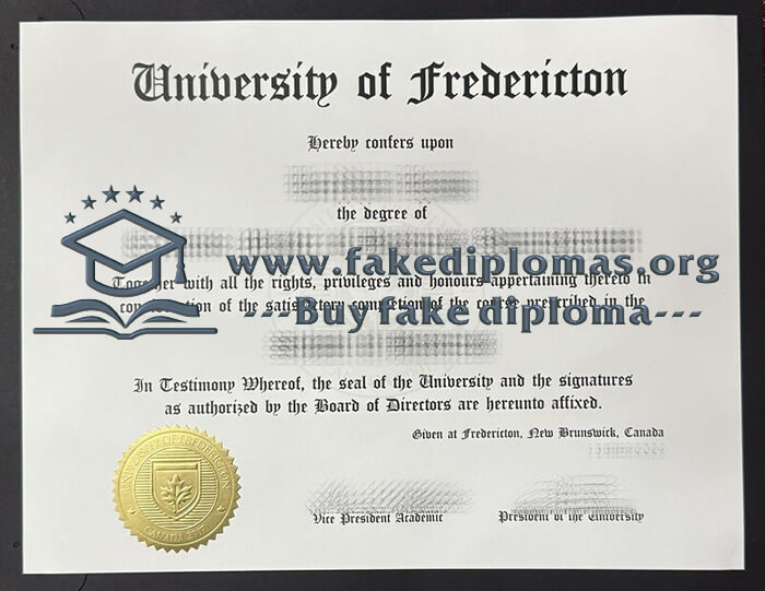 Buy University of Fredericton fake diploma, Fake University of Fredericton degree.