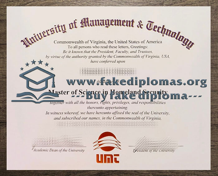 Buy University of Management Technology fake diploma, Fake UMT degree.