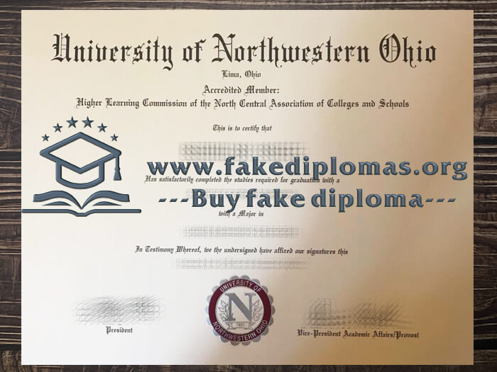 Buy University of Northwestern Ohio fake diploma, Fake UNOH degree.