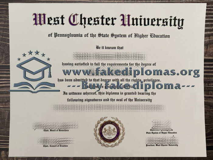 Buy West Chester University fake diploma, Fake WCU degree.