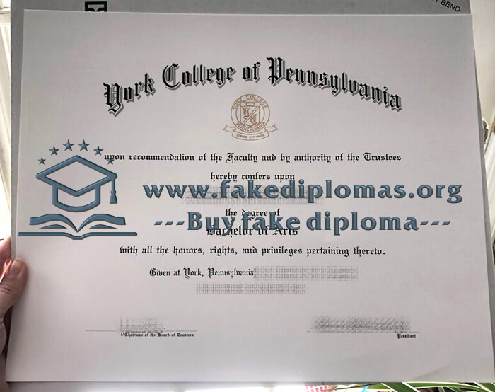 Buy York College of Pennsylvania fake diploma.