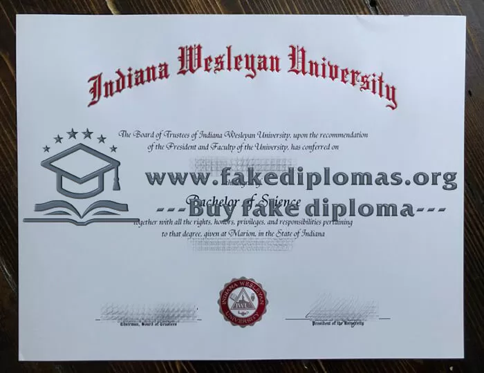 Buy Indiana Wesleyan University fake diploma, Fake IWU degree.