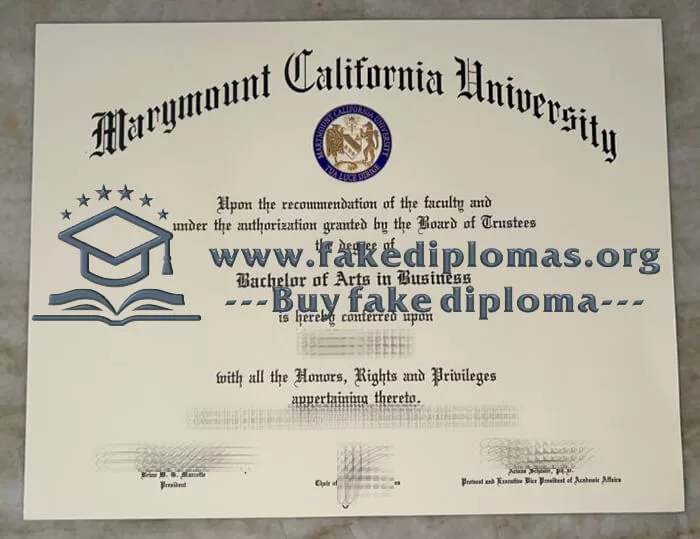 Buy Marymount California University fake diploma.