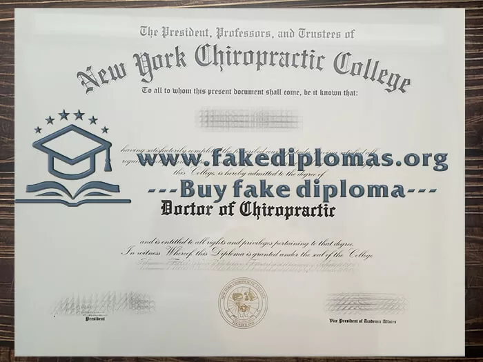 Buy New York Chiropractic College fake diploma.