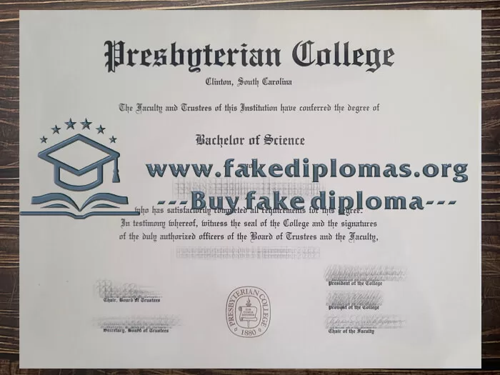 Buy Presbyterian College fake diploma, Fake PC degree.