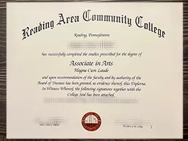 Where to buy Reading Area Community College fake diploma?