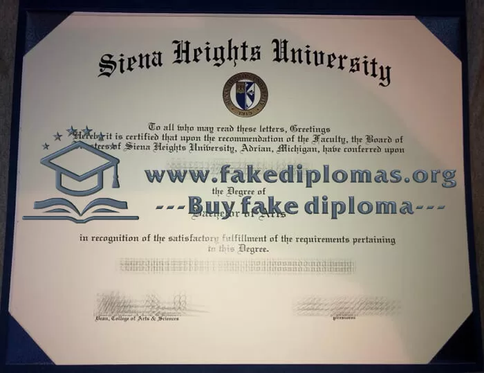 Buy Siena Heights University fake diploma, Fake SHU degree.