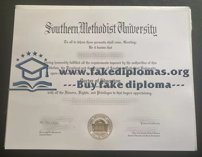 Buy Southern Methodist University fake diploma, Fake SMU degree.