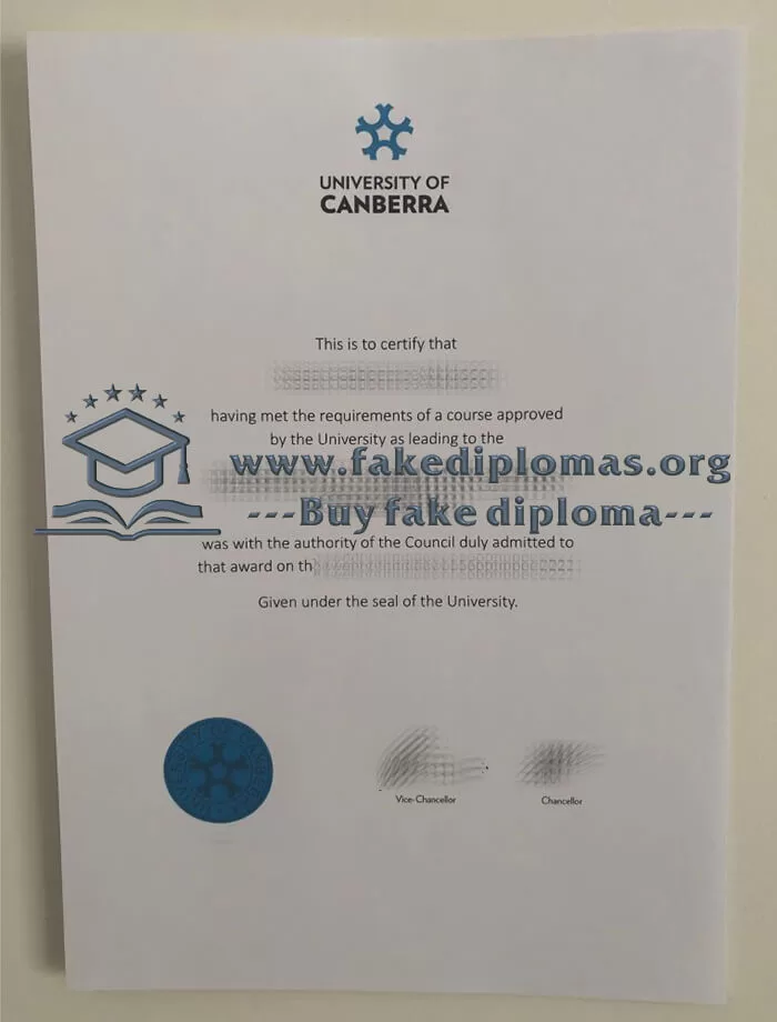 Buy University of Canberra fake diploma, Fake UC certificate.