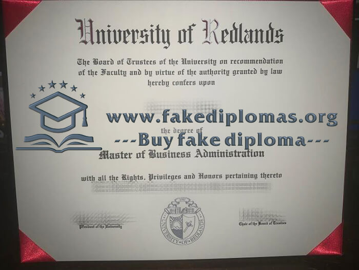 Buy University of Redlands fake diploma online.