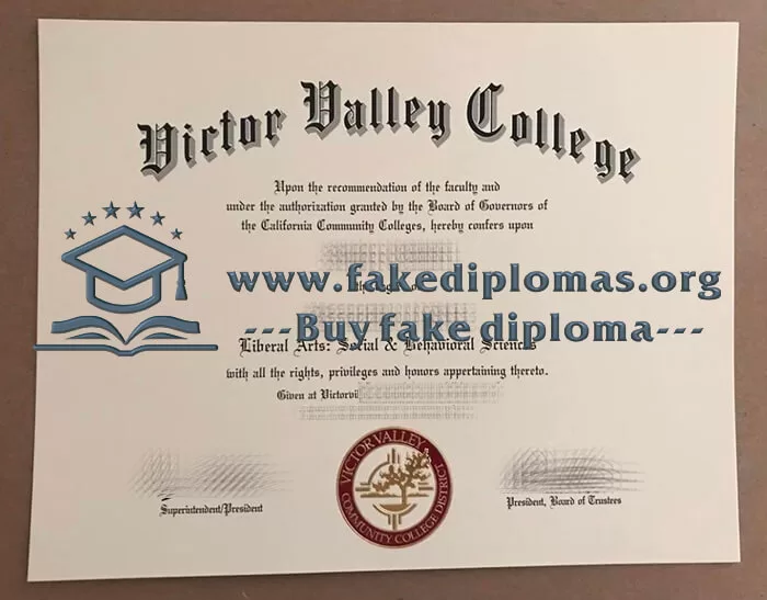 Buy Victor Valley College fake diploma, Fake Victor Valley College degree.