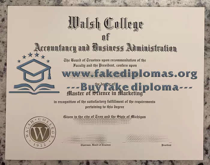 Buy Walsh College fake diploma, Fake Walsh College certificate.