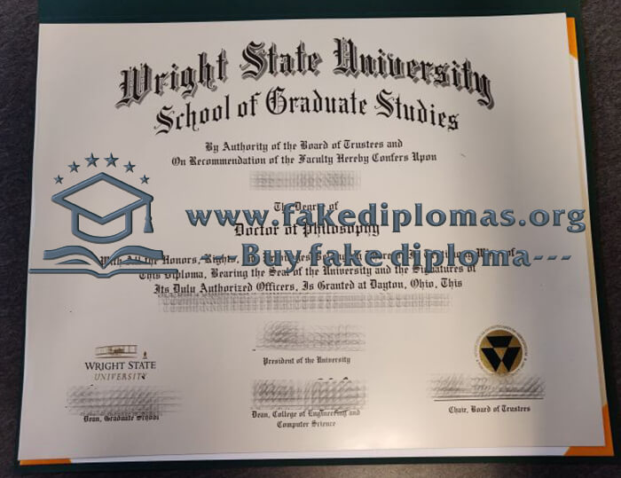 Buy Wright State University fake diploma, Fake Wright State University degree.