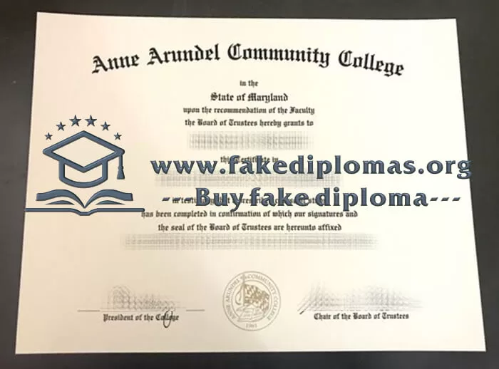 Buy Anne Arundel Community College fake diploma, Fake AACC degree online.