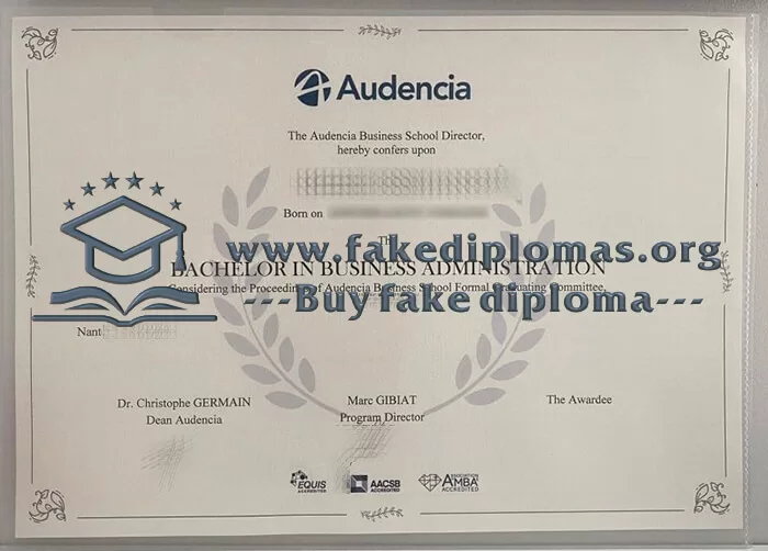 Buy Audencia Business School fake diploma.