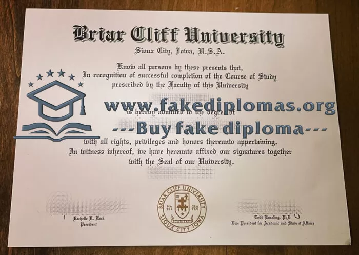 Buy Briar Cliff University fake diploma.