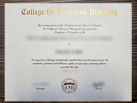 Order College for Financial Planning fake diploma.