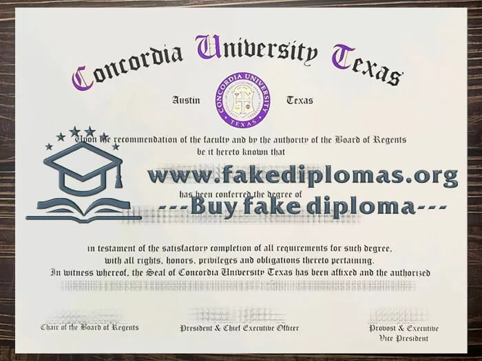 Buy Concordia University Texas fake diploma.