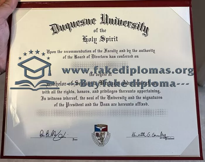 Buy Duquesne University fake diploma online.