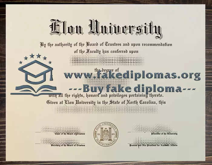 Buy Elon University fake diploma, Fake Elon University certificate.