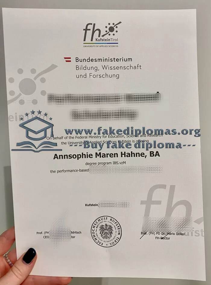 Buy Fachhochschule Kufstein fake certificate.