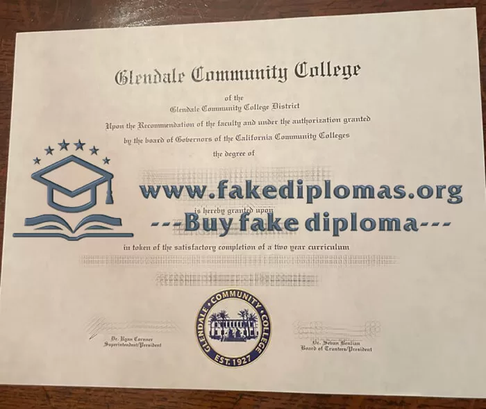 Buy Glendale Community College fake diploma.